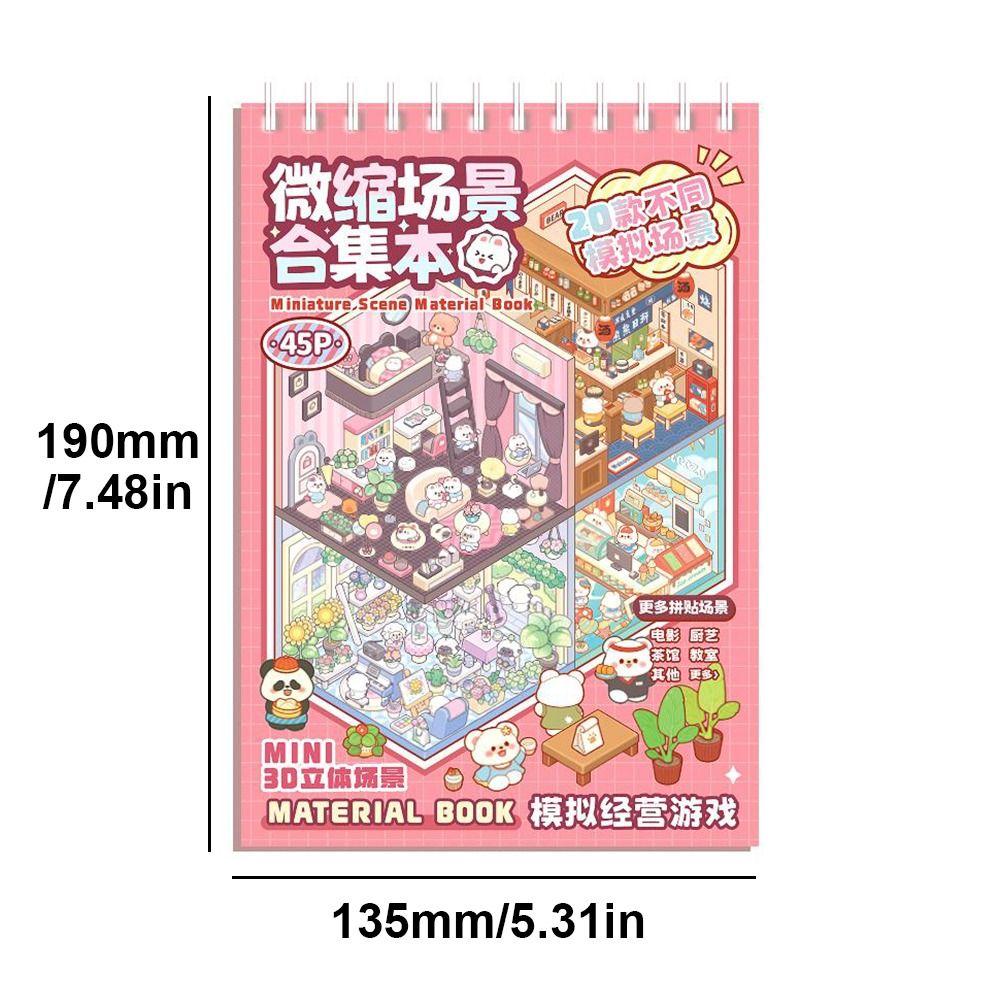 20в1 альбом с наклейками пейзаж миниатюрная коллекция сцен палатка наклейка украшение для ребенка