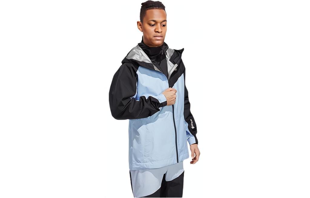 Adidas Hiking Waterproof And Windproof Windbreaker Jacket Men's Light Pink Blue/Black HU1115