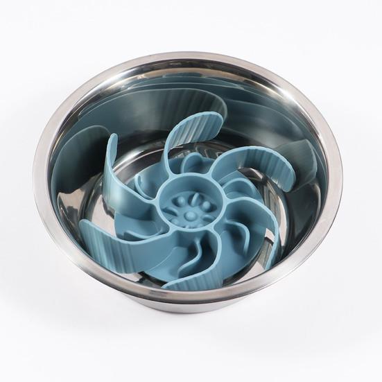 Силиконовая вставка в миску для собак с присосками для медленного кормления, пищевой класс