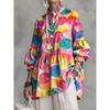 New European American Women's Loose Printed Shirt, Casual Fashion Niche Design Top for Early Autumn