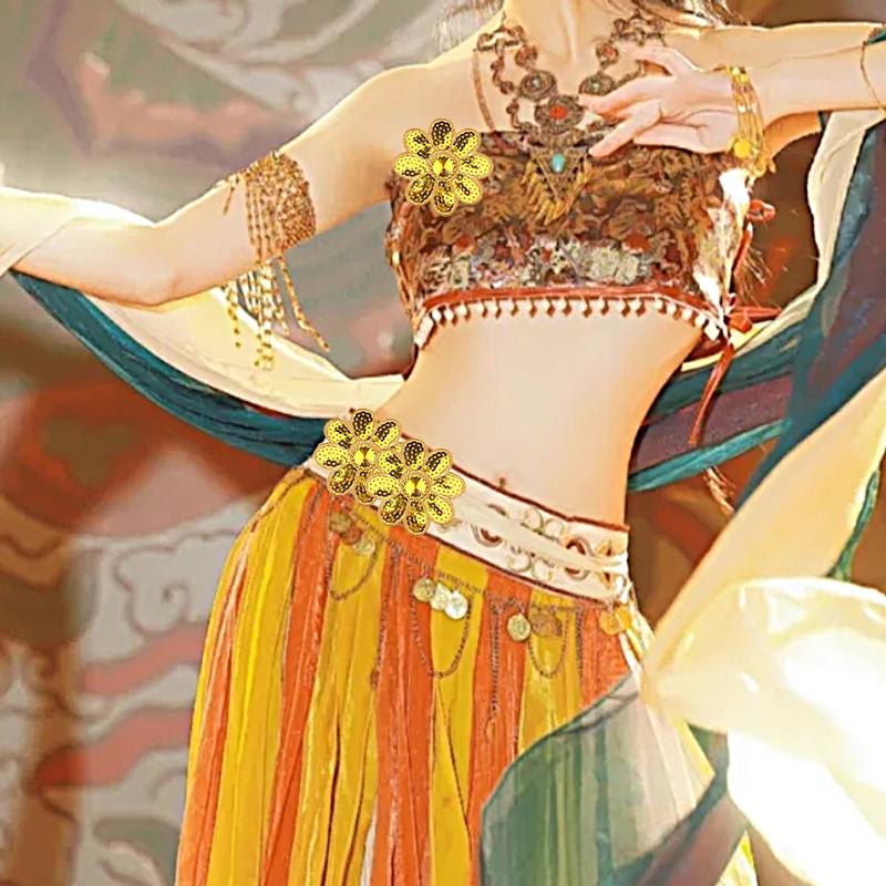 10 шт. блестки вышитые наклейки на ткань маленькие восьмиугольные цветы костюмы для выступлений этнические костюмы аксессуары термонаклейки