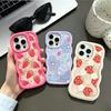 Чехол для iPhone 17 Pro Max 11 12 13 14 15 16 Pro Max Plus 16E 7 8 SE 2 3 Маленький Цветок Клубника Фрукт Конфетный Цвет Чехол для Телефона