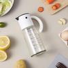 VKCHEF Drip-Free Glass Oil Bottle and Soy Sauce Dispenser, One-Handed, for Condiments, Dressings, Soy Sauce, Vinegar, and Oil, 300ml Capacity, White,