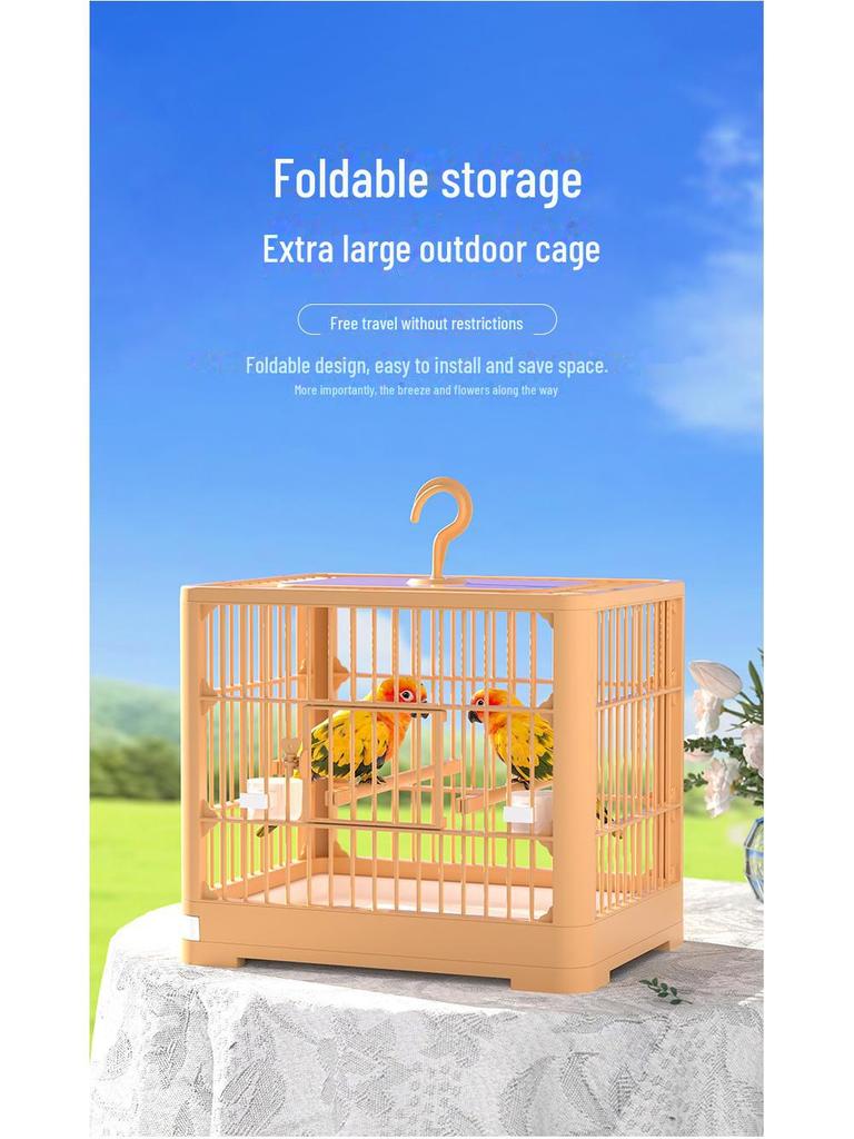 Большая дышащая клетка для попугаев: Просторная наружная/внутренняя вилла для птиц с переносным дизайном