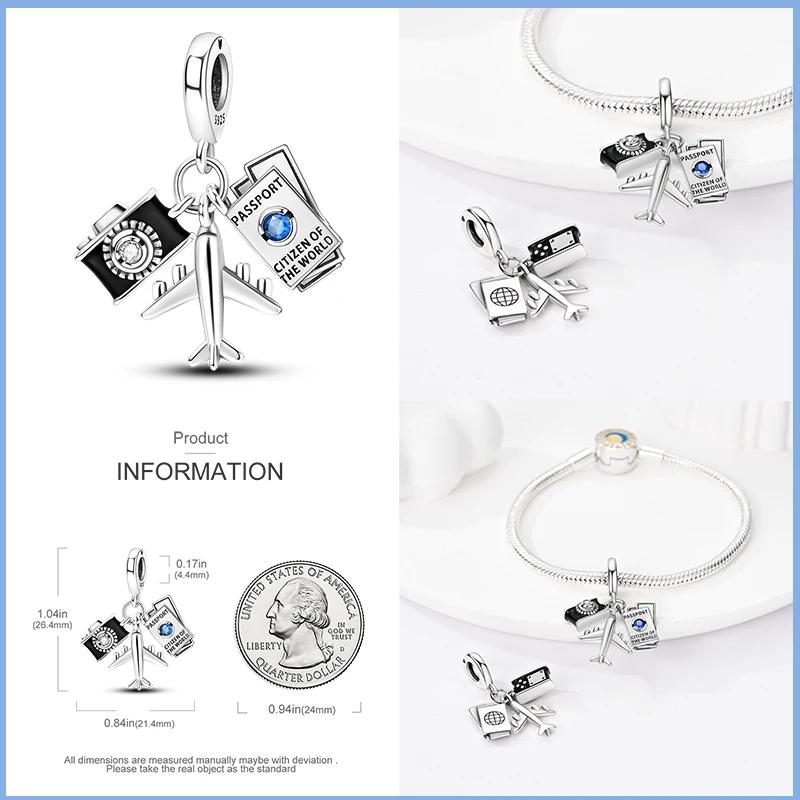 Fashion Copper Travel Aircraft Series Charms Beads Fit Original Bracelets Diy Anniversary Jewelry For Women