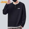 Jeep Men's Faux Two-Piece Half-Zip Long Sleeve Sweatshirt