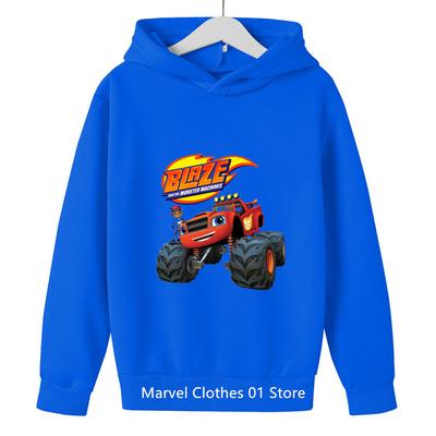 Толстовка с капюшоном Blaze and The Monster Machines Car, детская кавайная осенняя толстовка с капюшоном, повседневная удобная милая детская одежда
