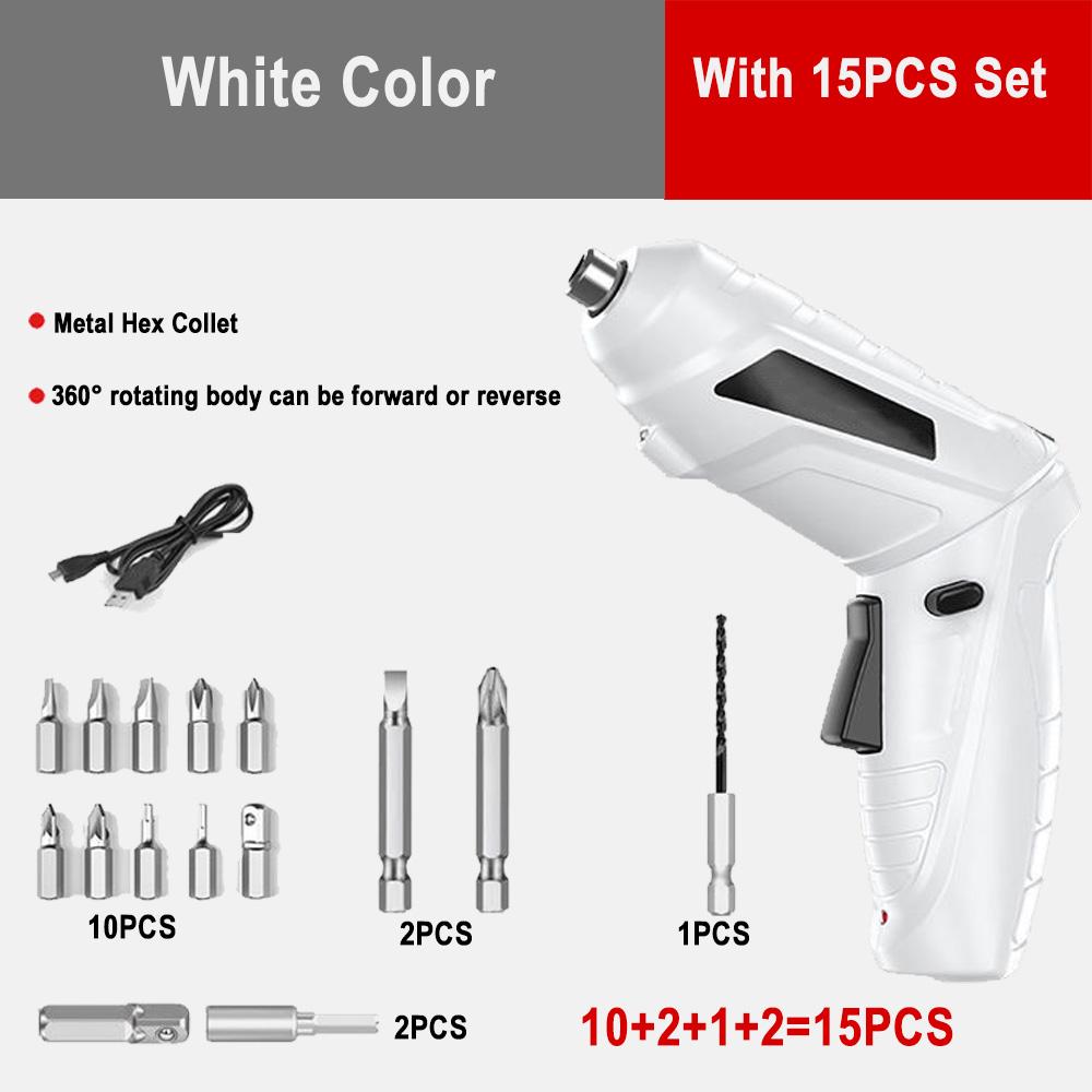 Перезаряжаемая дрель и отвертка, набор отверток с электрической батареей, беспроводной мини-компактный набор отверток, аккумуляторная дрель