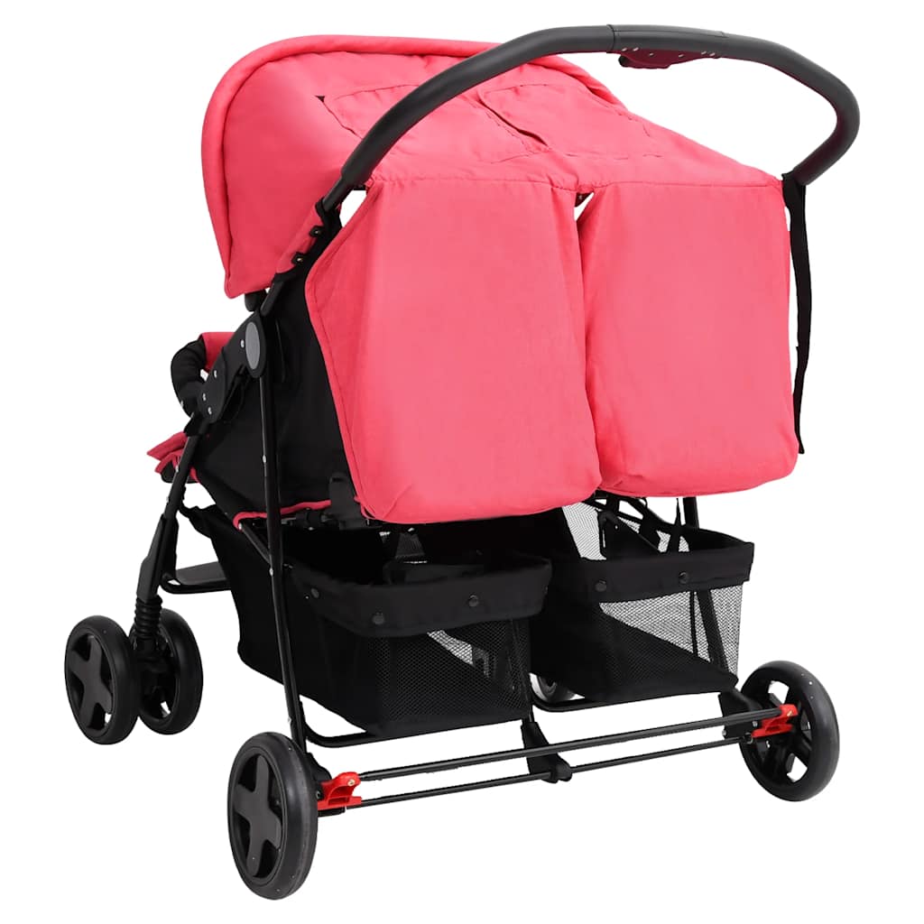 Twin Stroller Red Steel