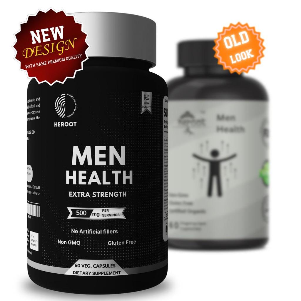 Heroot Men’s Health Capsules | Wellness Blend with Natural Botanicals | 60 Veg Capsules | Energy & Vitality Support