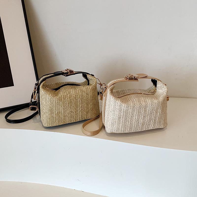 Новая вязаная сумка, корейская сумка, модная сумка, маленькая сумка, женская пляжная сумка для отдыха на одно плечо