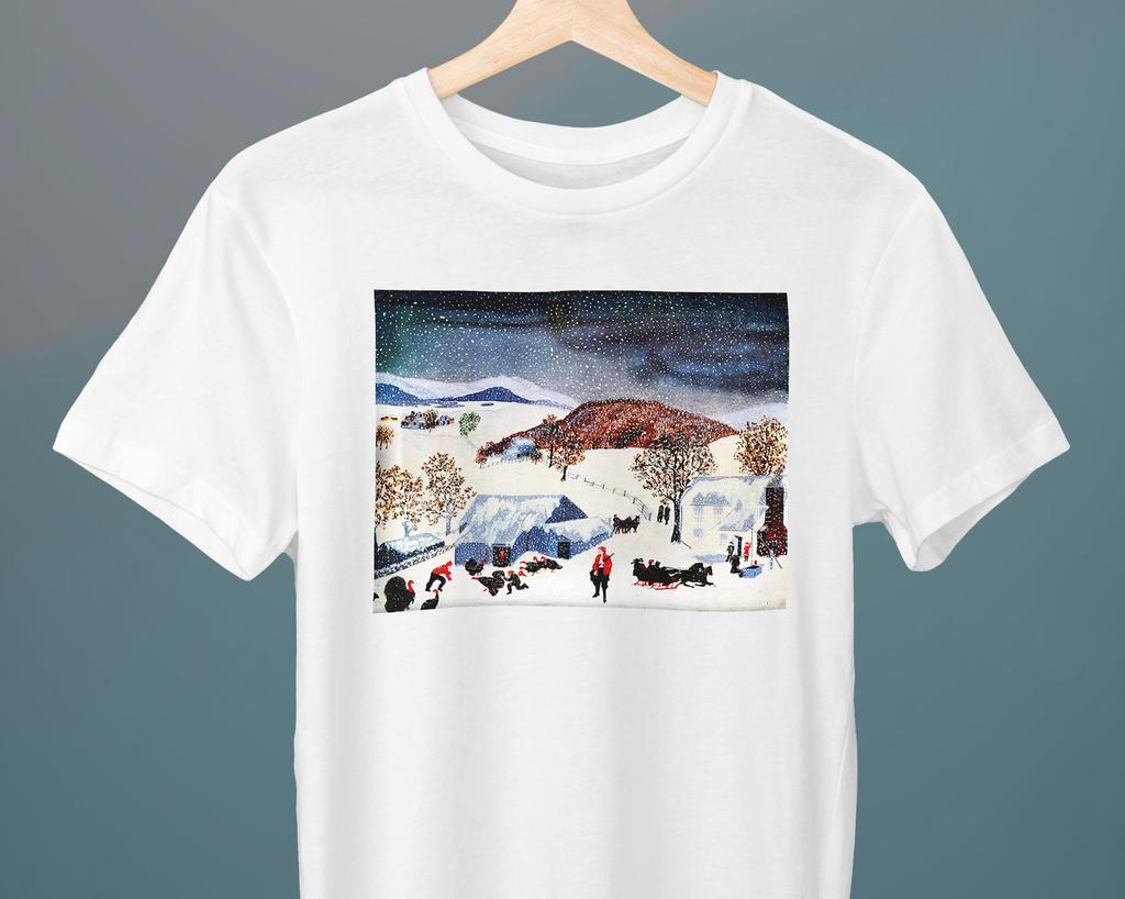 Catching the Thanksgiving Turkey, Grandma Moses, Unisex T-Shirt, Thanksgiving T-Shirt, Gift for Her, Gift for Him, Art Lover Gift