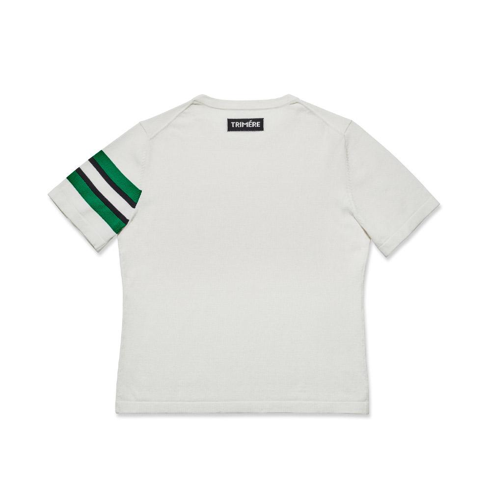 TRIMERE Signature Line Short Sleeve Round Knit Woman Ivory