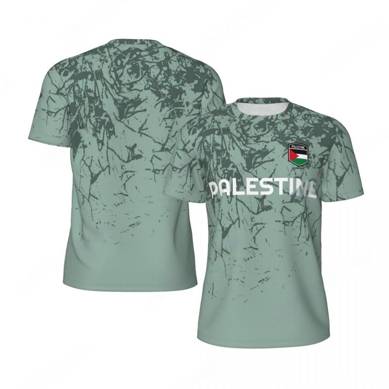Palestine Flag 3D Print Football T-Shirt Men Oversized Casual Summer Sports Short Sleeve Tee