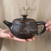 Чайник для заваривания в стиле цзяньшуй, фиолетовый, резной, расписанный вручную, старинный, рельефный, бытовой, чайник, чайный сервиз кунг-фу