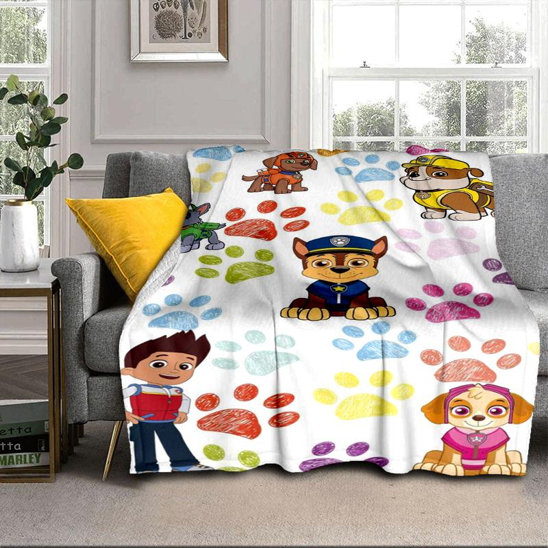 Dog Paw Adventure Blanket Flannel Blanket for bed, sofa, Camping, Hiking, Picnic Essentials, gift for family Fan gifts