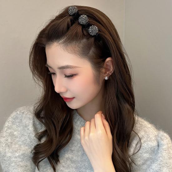 Декор в виде сердца со стразами, элегантная заколка для волос, двухслойная шпилька с ворсом, заколка для волос, аксессуары для волос