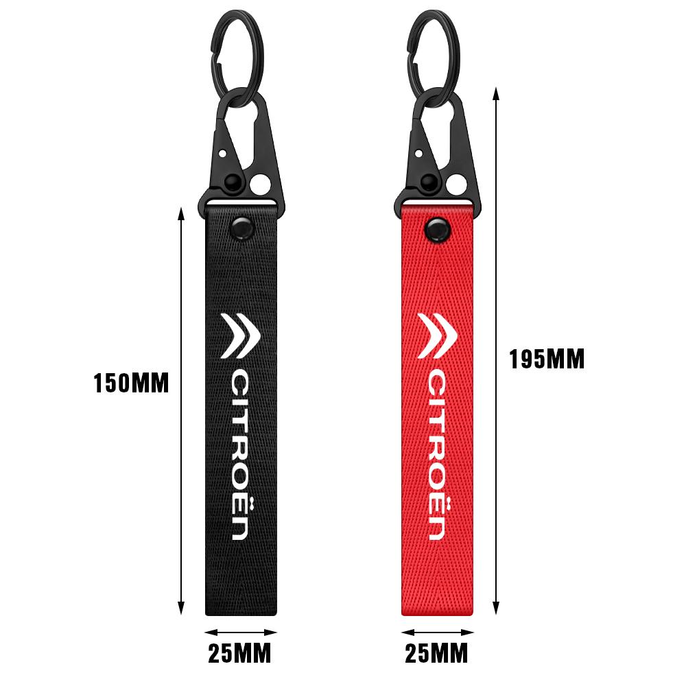 XKJC9 3D Aluminum Metal Car Tire Valve Cover Auto Nylon Keychain Accessories for Citroen C1 C2 C3 C4 C4L C5 C6 C7 C8 C-ELYSEE Berlingo