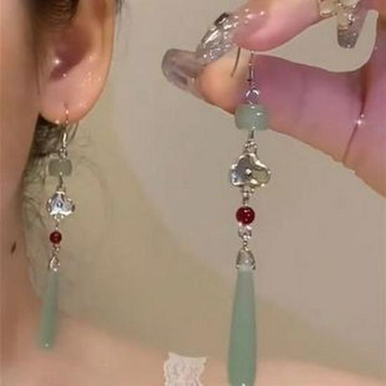 Женские длинные серьги-кисточки в стиле ретро — универсальные аксессуары в китайском стиле ханьфу