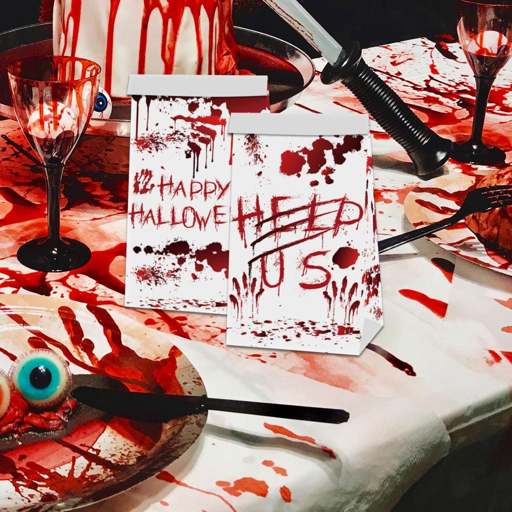 Тематический Хэллоуин Ужасы Кровавая Рука Узор Праздничный Пакет для Упаковки Конфет и Снеков Бумажный