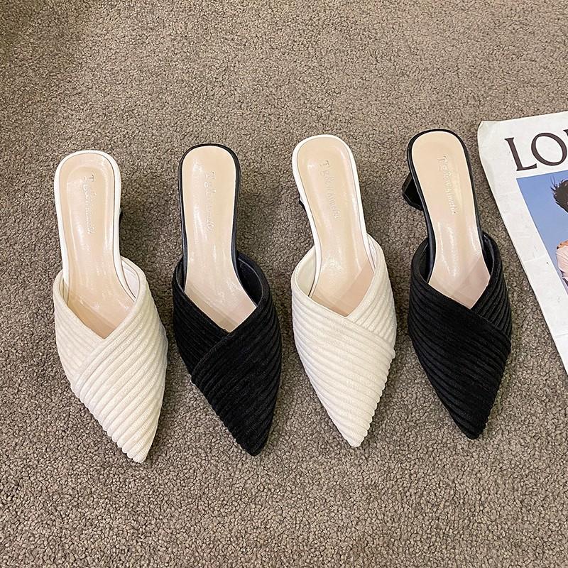 Модные сандалии нового стиля женские летние с острым носком на низком каблуке женские летние повседневные модные сандалии против запаха и нескользящие