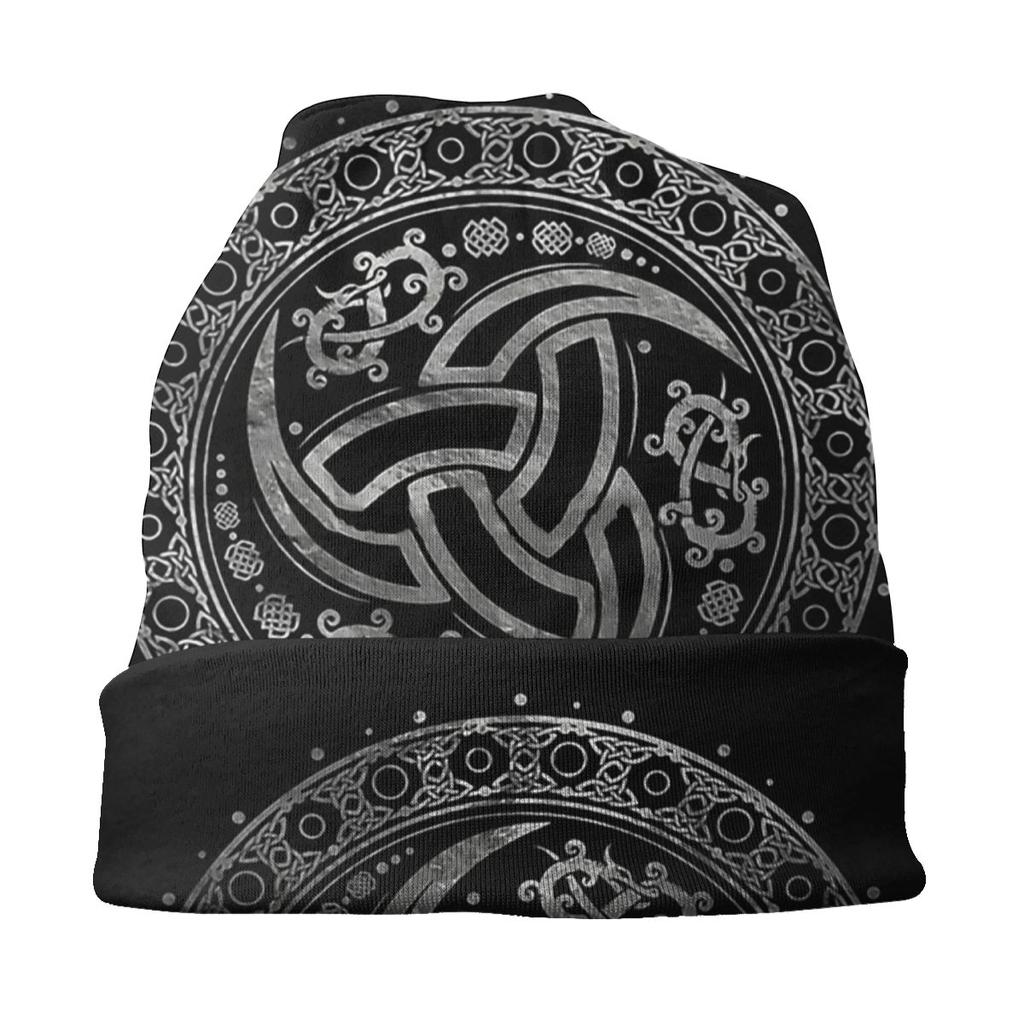 Bonnet Hats Viking Unisex WoUnisex's Odin's Horn Silver Metallic Thin Cap Street Skullies Beanies Caps