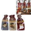 3шт сетка узор льняная крышка бутылки вина красное вино бутылка шампанского сумка рождественские украшения