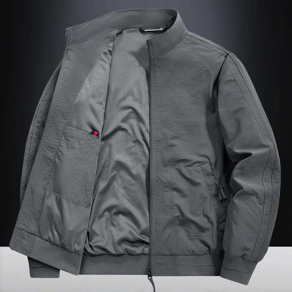 Мужская трансграничная ветрозащитная куртка в стиле business casual с воротником-стойкой, свободного кроя, для весны и осени