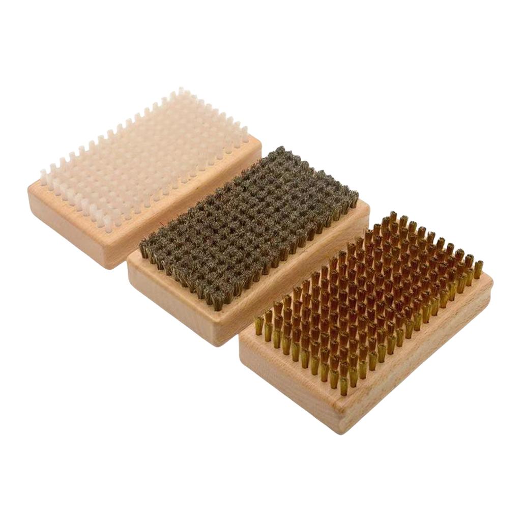 3 шт. Щетка для сноуборда с воском Щетка для чистки лыж с нейлоновой щеткой Щетка из конского волоса Латунная щетка Многоразовая щетка для лыжного воска