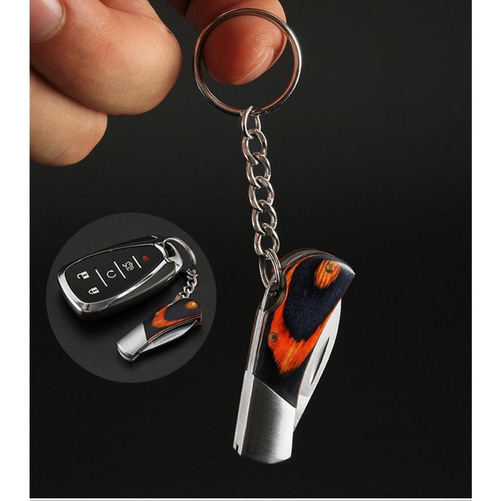 1PC Design Keyrings Pocket Pockets Pockets Keyring Rings Key Rings Key Rings Foldable Pockets Knife Keychain Stainless Steel Mini Key Knife