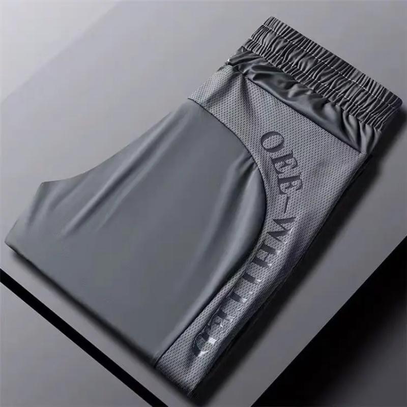Новые мужские брюки Ice Silk, летние, тонкие, быстросохнущие, спортивные, повседневные, свободного кроя, с драпировкой, с кондиционером