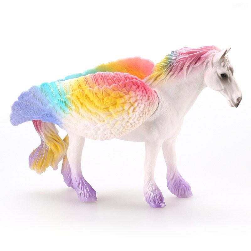 Красочная игрушка-единорог Симуляция Мини-модель животного Единороги Летающая лошадь Фигурка Модель Дикие фигурки Детские развивающие игрушки Фигурка