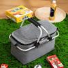 Складная корзина для пикника из утепленной ткани Оксфорд на колесах, многофункциональная уличная сумка-холодильник и подкладка из утолщенной алюминиевой фольги