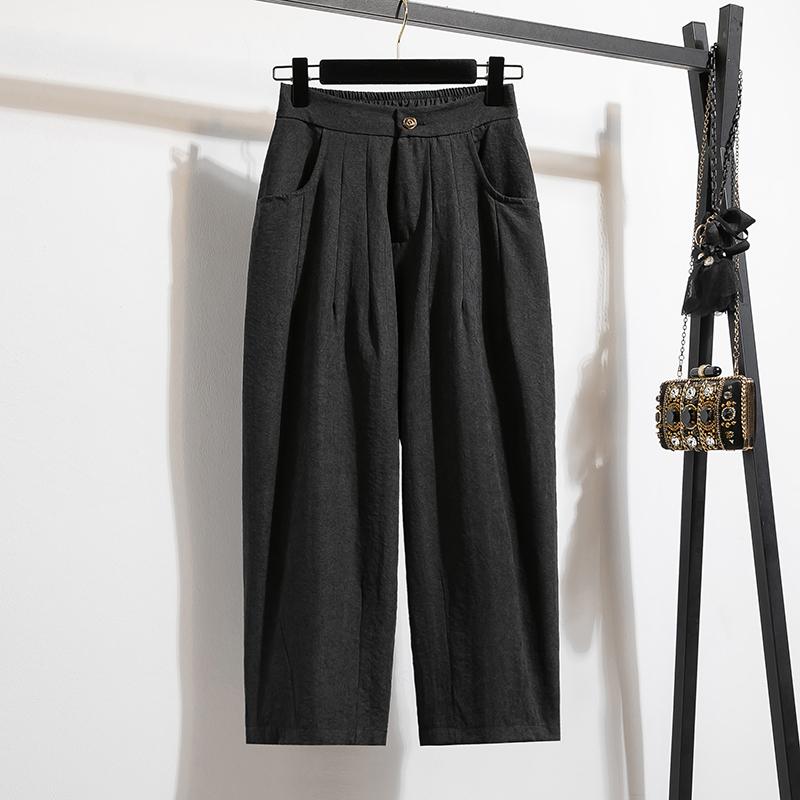 Dimanaf 2025 Summer Plus Size Women Wide Leg Pants High Waist Basic Elastic Pants Loose Casual Solid Pants 5XL