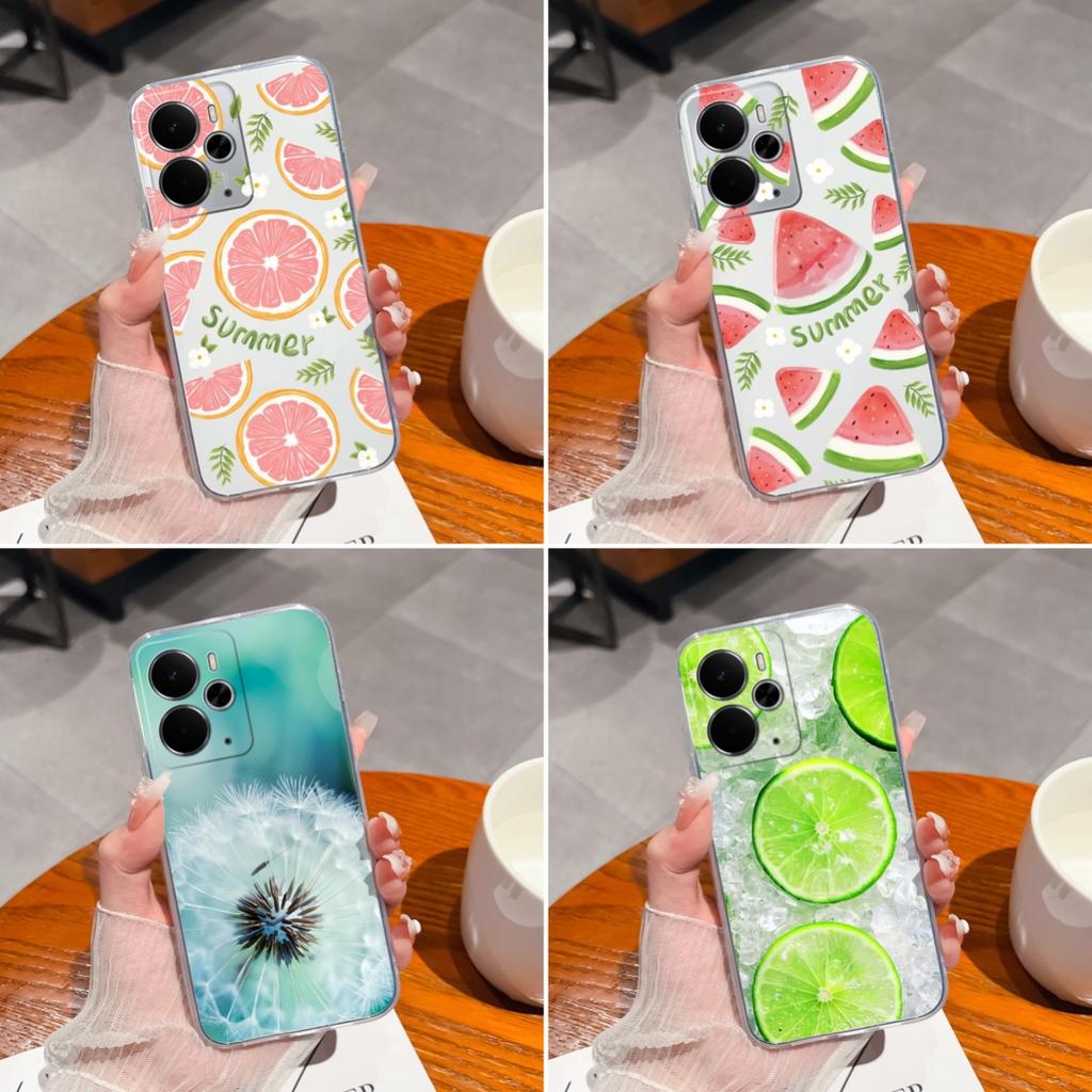 For Oppo Find X5 X2 X3 R11 R15 K3 K7 K9 Realme 14 Phone Covers Beautiful Fruit Pattern Transparent Silicone Shockproof Protection Cases For Oppo Shell