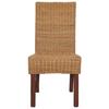 Dining Chairs - vidaXL - Set of 6 - Natural Rattan - Solid Wood - Comfortable