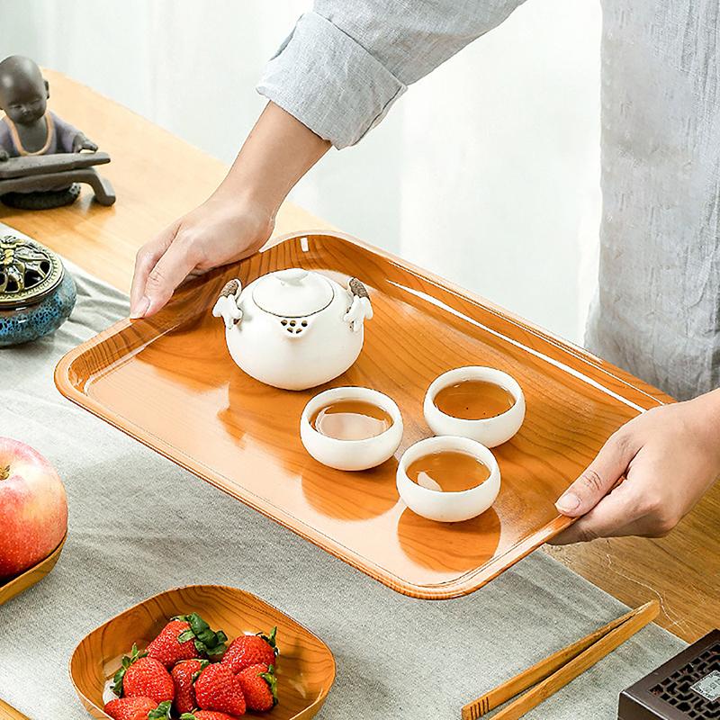 Creative Imitation Wood Plastic Snack Plate Vinegar Dish Home Sushi Breakfast Dried Fruit Snack Tray Bone Spitting Dish