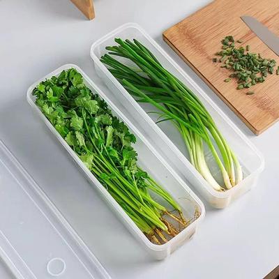 4 шт. Длинные прямоугольные контейнеры для хранения продуктов, пластиковые многоразовые коробки-органайзеры для холодильника, кухонные принадлежности