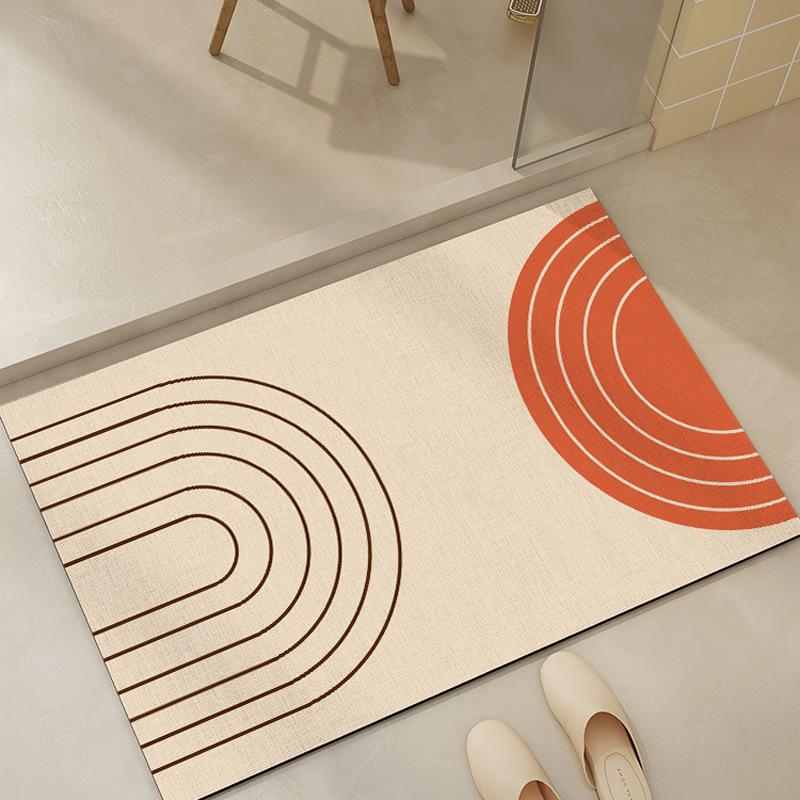 Противоскользящий коврик для ванной в скандинавском стиле, впитывающий коврик для двери туалета, износостойкий коврик из диатомовой грязи