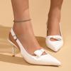 The 2025 Hot Spring and Summer New Large-sized Bow-shaped Backheel Buckle Fashionable and Simple Women's High Heels 35-42