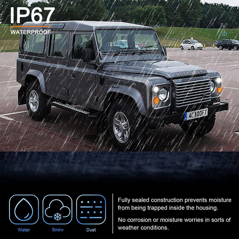 For Land Rover Defender 90/110 1983-2016 Clear Lens LED Rear Tail Lamp Brake Fog Reverse Front Side Indicator Position Light BQ7