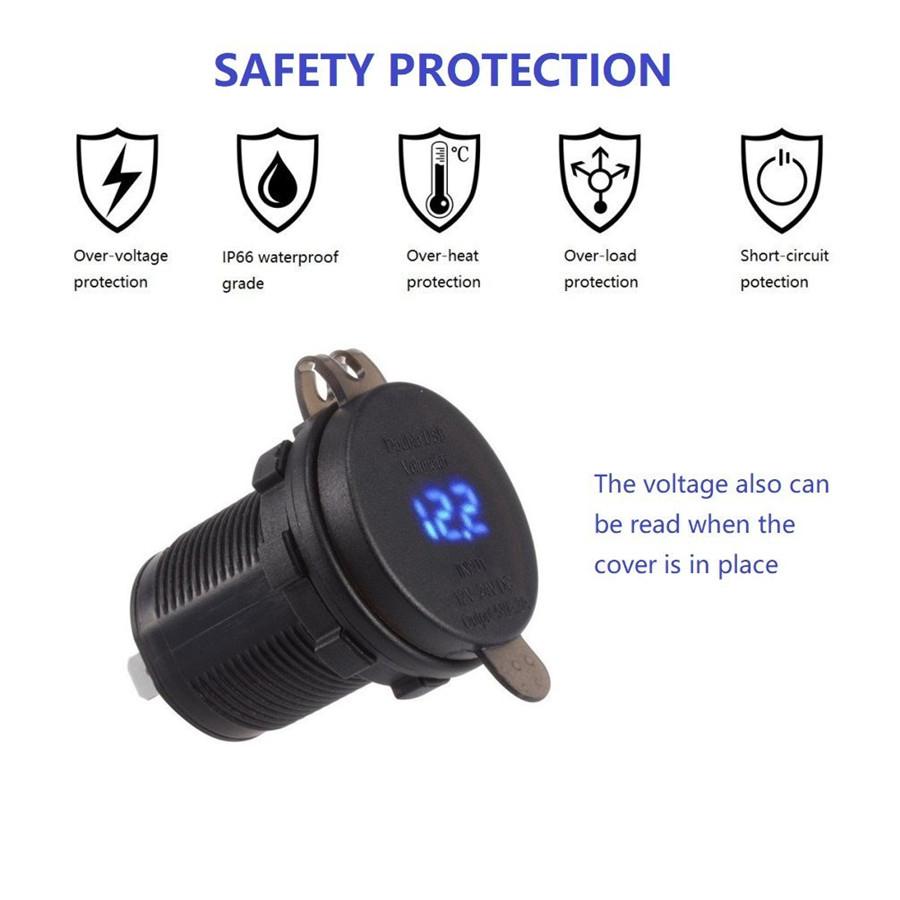 2USB Разъем для зарядки мотоцикла Цифровой светодиодный вольтметр+Реле для Kawasaki Versys650