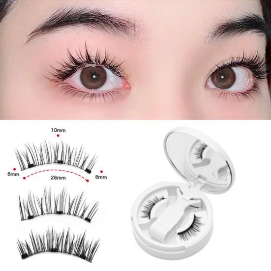 1 набор магнитных ресниц с пинцетом, естественно выглядящие магнитные накладные ресницы с аппликатором, инструменты для макияжа глаз для женщин и девочек