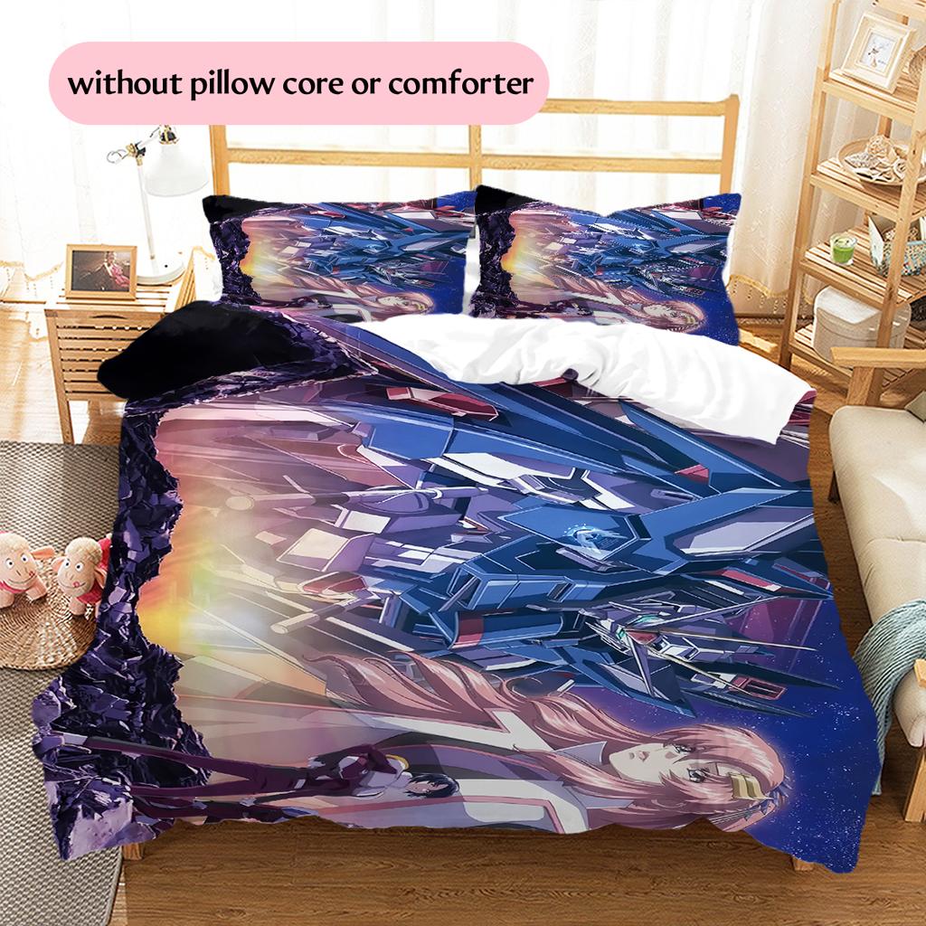 Mobile Suit Gundam Anime Poster Bedding Set Duvet Cover Pillowcase No Filler, Soft Home Bedroom Decor, Perfect Gift for Fans.chl