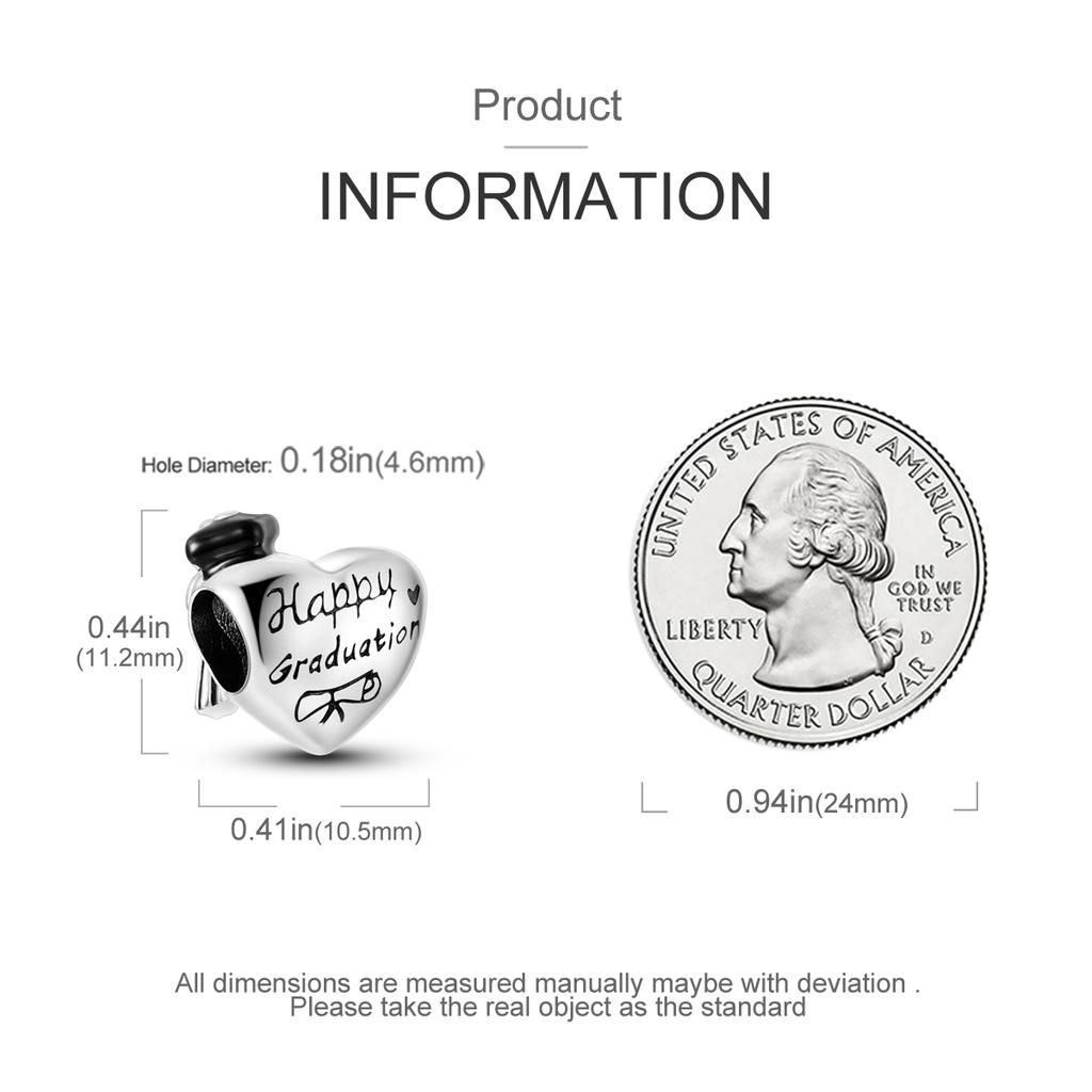 Graduation Charm Copper Mortarboard Owl Flower Beads Fit Bracelet Pendant Diy Woman Jewelry Gift