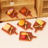 1Set Dollhouse Miniature Breakfast Mini Bread Waffle Bacon Bagel Clay Food For Doll Kitchen Toys Accessories