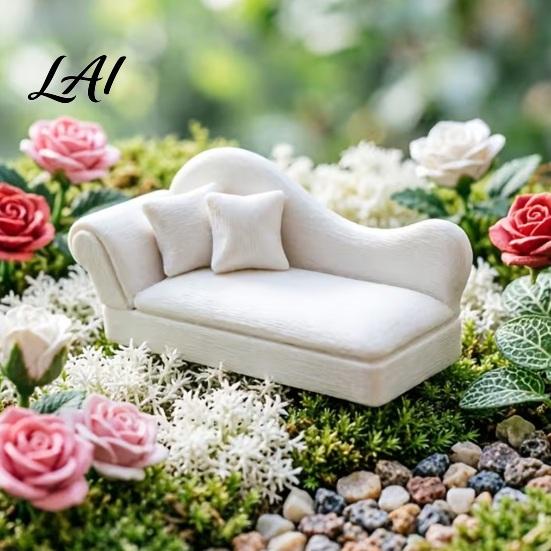 Miniature Living Room Accessories 1:12 Scale Dollhouse Sofa with Pillows European Chaise for Style Simulation Recliner Photography Furniture