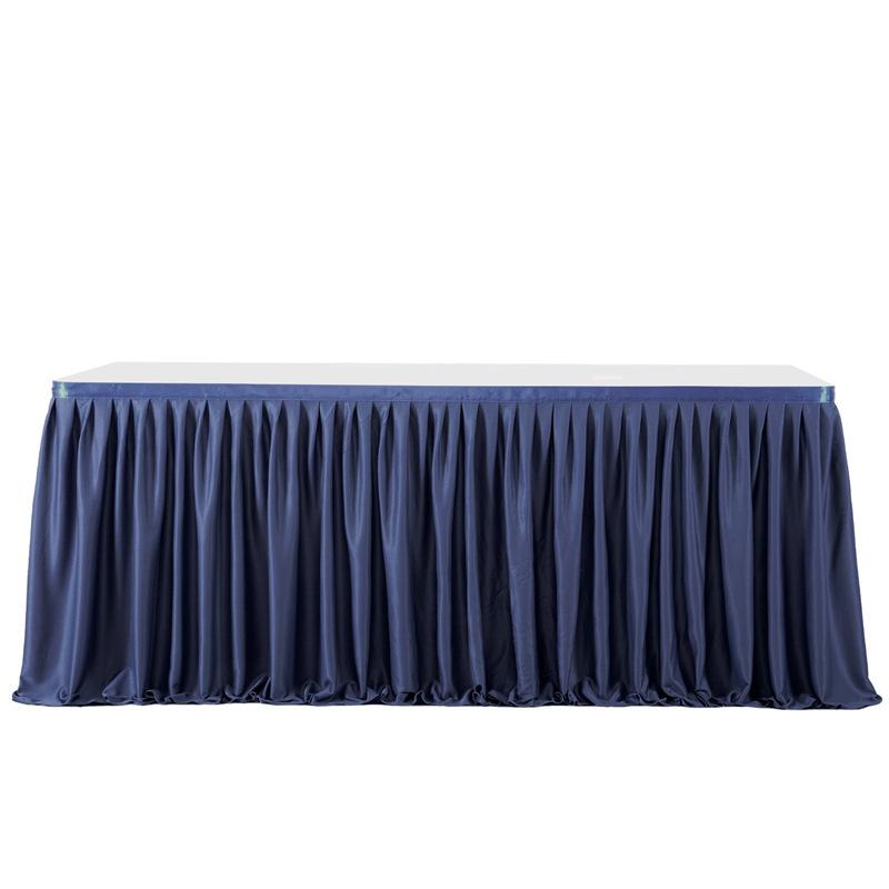 Party Solid Color Table Skirt Birthday Pleated Dessert Tablecloth Cover Wedding Festive Table Skirt Home Ruffle Edge Table Skirt
