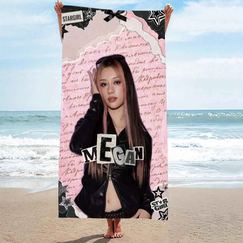 1 шт. Y2K Stargirl Megan Микрофибра Пляжное полотенце Быстросохнущее Супервпитывающее Без песка Мягкое Большое Банное полотенце Пляжные аксессуары