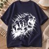 2026 New Pure Cotton Tshirt Bold Lion Claw Ink Style Print Unisexs Fashion Crew Neck Top Casual Short Sleeve